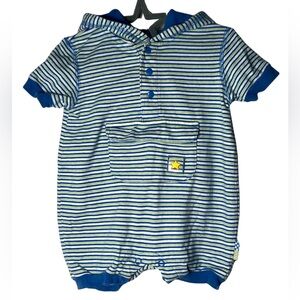 Vintage Gymboree Romper Hooded Striped Pastel Rainbow Tag 3-6 M